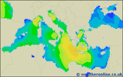 Mar Tirreno - Altura de las olas - sáb, 24/02, 19:00 h CET