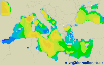 Mar Tirreno - Altura de las olas - lun, 26/02, 01:00 h CET