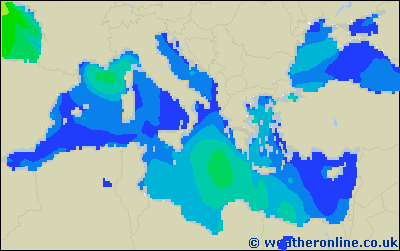 Mar Tirreno - Altura de las olas - lun, 21/05, 20:00 h CEST