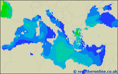 Mar Tirreno - Altura de las olas - mar, 22/05, 02:00 h CEST