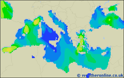 Mar Tirreno - Altura de las olas - dom, 19/08, 14:00 h CEST