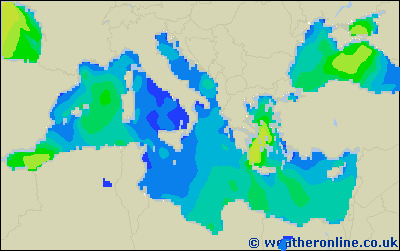 Mar Tirreno - Altura de las olas - lun, 20/08, 02:00 h CEST