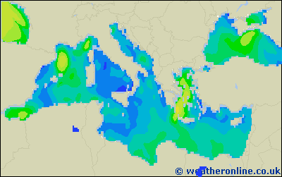 Mar Tirreno - Altura de las olas - lun, 20/08, 08:00 h CEST