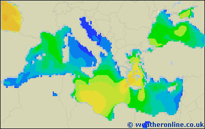 Mar Tirreno - Altura de las olas - mar, 13/11, 13:00 h CET