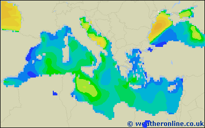 Mar Tirreno - Altura de las olas - sáb, 23/02, 01:00 h CET