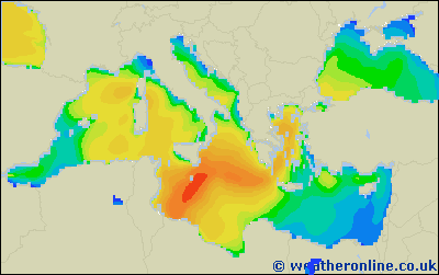Mar Tirreno - Altura de las olas - dom, 24/02, 13:00 h CET