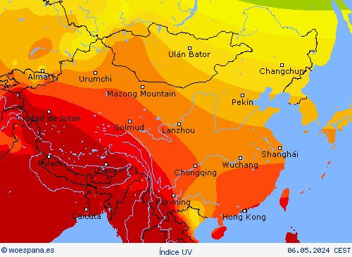 Índice UV Mapas de pronósticos