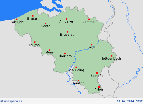  Bélgica Europa Mapas de pronósticos