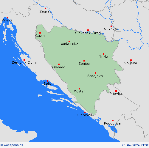  Bosnia y Herzegovina Europa Mapas de pronósticos