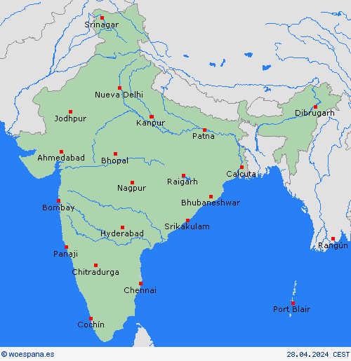  India Asia Mapas de pronósticos