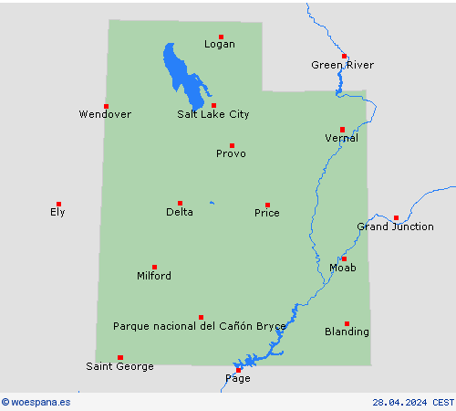  Utah Norteamérica Mapas de pronósticos