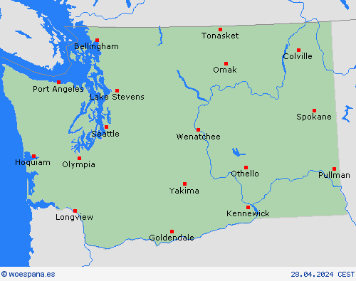  Washington Norteamérica Mapas de pronósticos