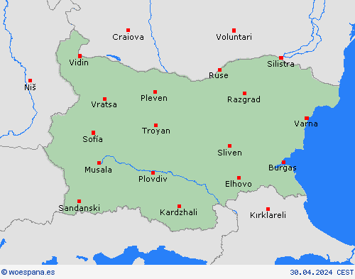  Bulgaria Europa Mapas de pronósticos