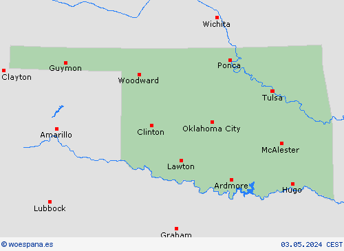  Oklahoma Norteamérica Mapas de pronósticos