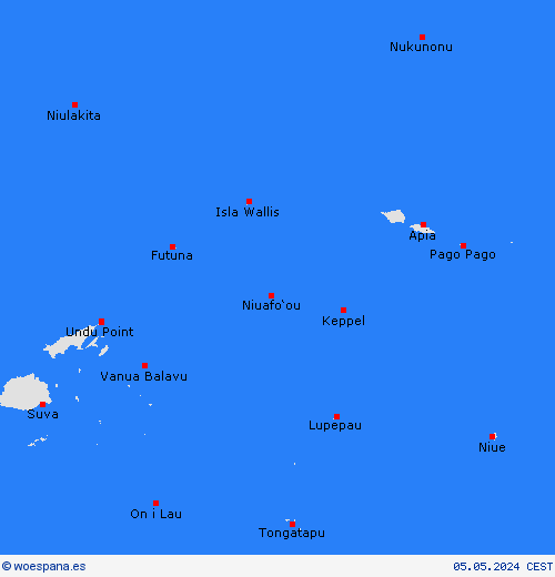  Wallis y Futuna Oceanía Mapas de pronósticos