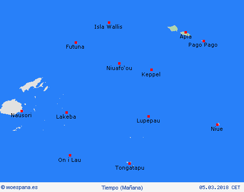 visión general Samoa Oceanía Mapas de pronósticos