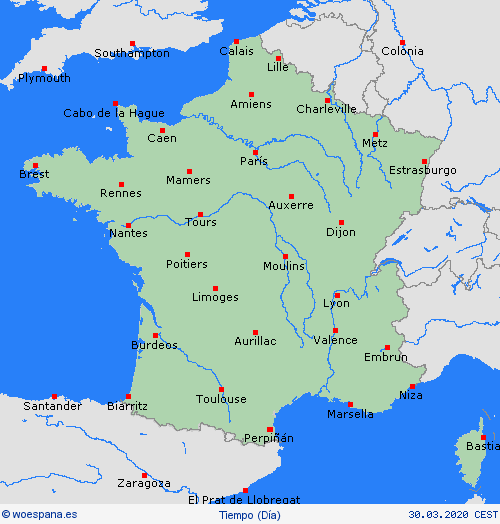 visión general Francia Europa Mapas de pronósticos