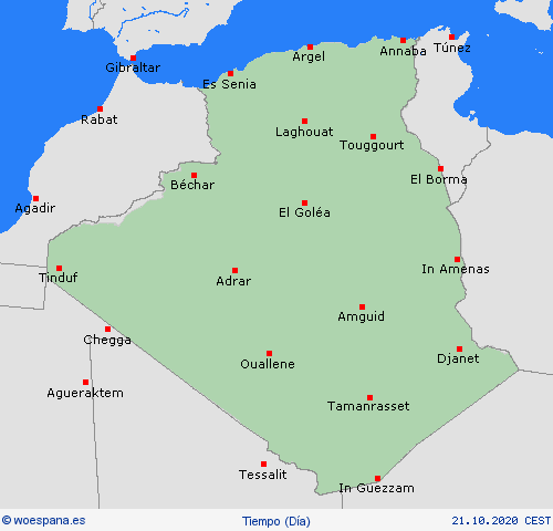 visión general Argelia África Mapas de pronósticos