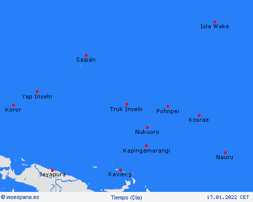 visión general Nauru Oceanía Mapas de pronósticos