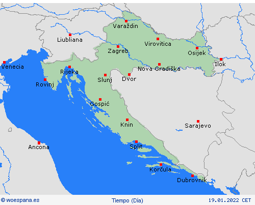 visión general Croacia Europa Mapas de pronósticos