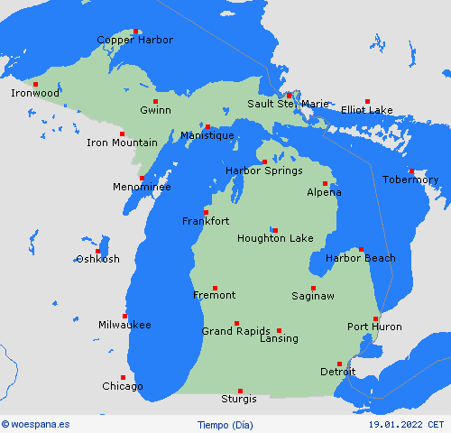 visión general Míchigan Norteamérica Mapas de pronósticos