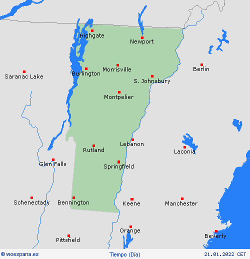 visión general Vermont Norteamérica Mapas de pronósticos