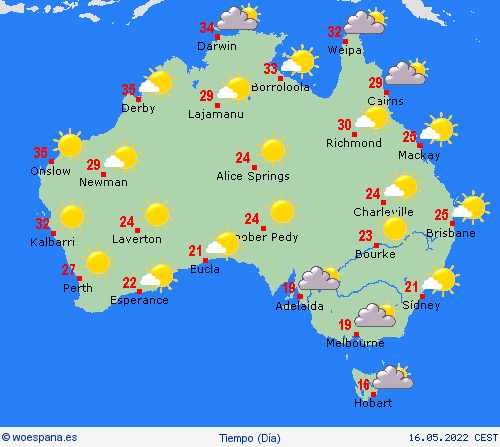 visión general Australia Oceanía Mapas de pronósticos