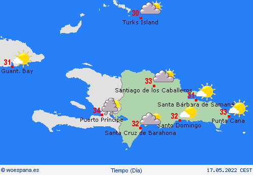 visión general República Dominicana Centroamérica Mapas de pronósticos
