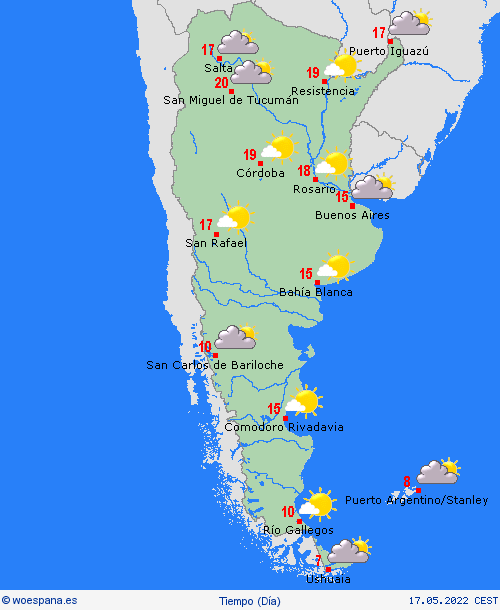 visión general Argentina Suramérica Mapas de pronósticos