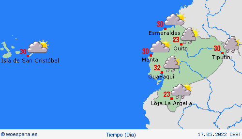 visión general Ecuador Suramérica Mapas de pronósticos