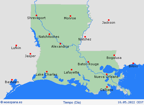 visión general Luisiana Norteamérica Mapas de pronósticos
