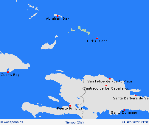 visión general Islas Turcas y Caicos Centroamérica Mapas de pronósticos