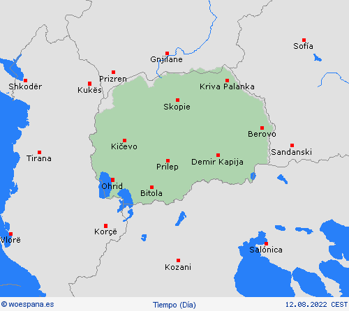 visión general Macedonia del Norte Europa Mapas de pronósticos