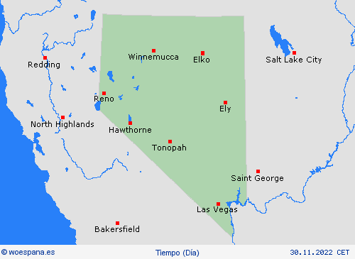 visión general Nevada Norteamérica Mapas de pronósticos