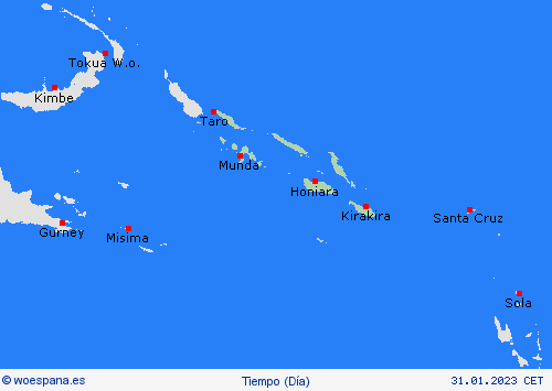 visión general Islas Salomón Oceanía Mapas de pronósticos