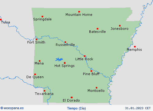 visión general Arkansas Norteamérica Mapas de pronósticos