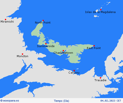 visión general Islas del Príncipe Eduardo Norteamérica Mapas de pronósticos