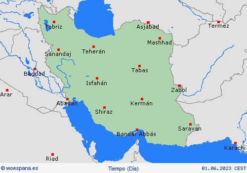 visión general Irán Asia Mapas de pronósticos