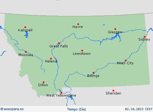 visión general Montana Norteamérica Mapas de pronósticos