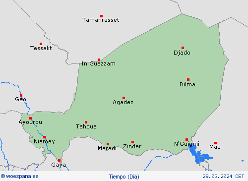 visión general Níger África Mapas de pronósticos