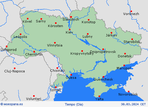 visión general Ucrania Europa Mapas de pronósticos