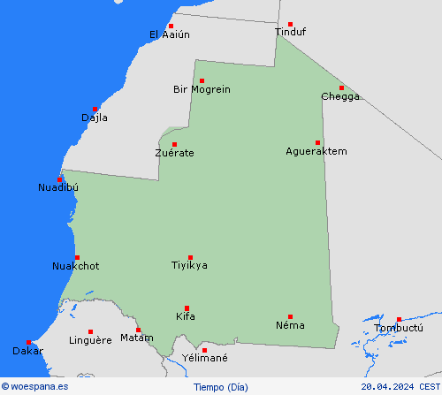 visión general Mauritania África Mapas de pronósticos