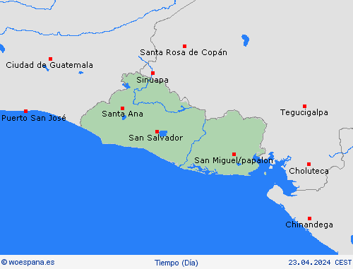 visión general El Salvador Centroamérica Mapas de pronósticos