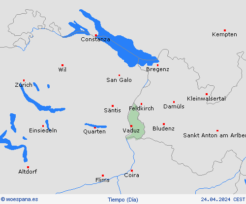 visión general Liechtenstein Europa Mapas de pronósticos