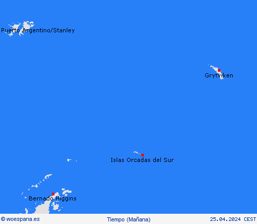 visión general Islas Orcadas del Sur Suramérica Mapas de pronósticos