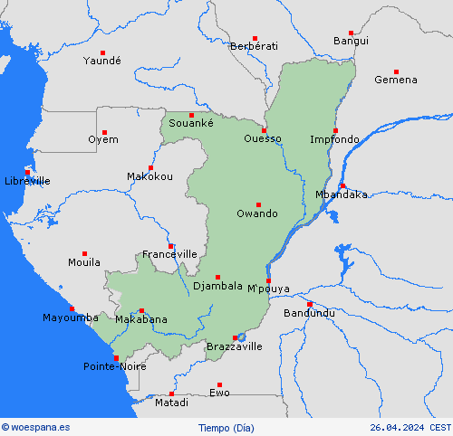 visión general Congo África Mapas de pronósticos