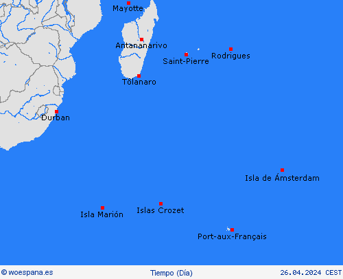 visión general Del sur. Ind. Océano África Mapas de pronósticos