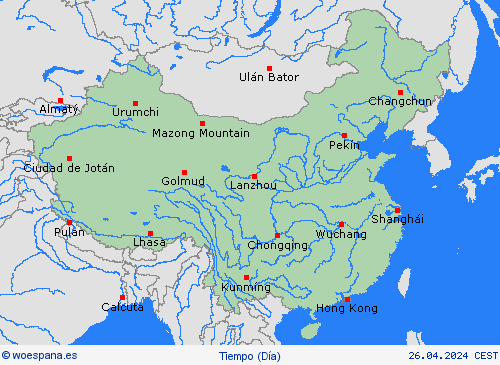 visión general China Asia Mapas de pronósticos