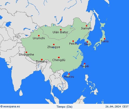 visión general  Asia Mapas de pronósticos