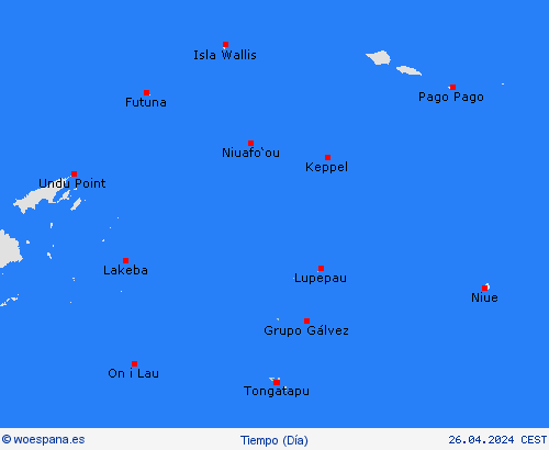 visión general Tonga Oceanía Mapas de pronósticos